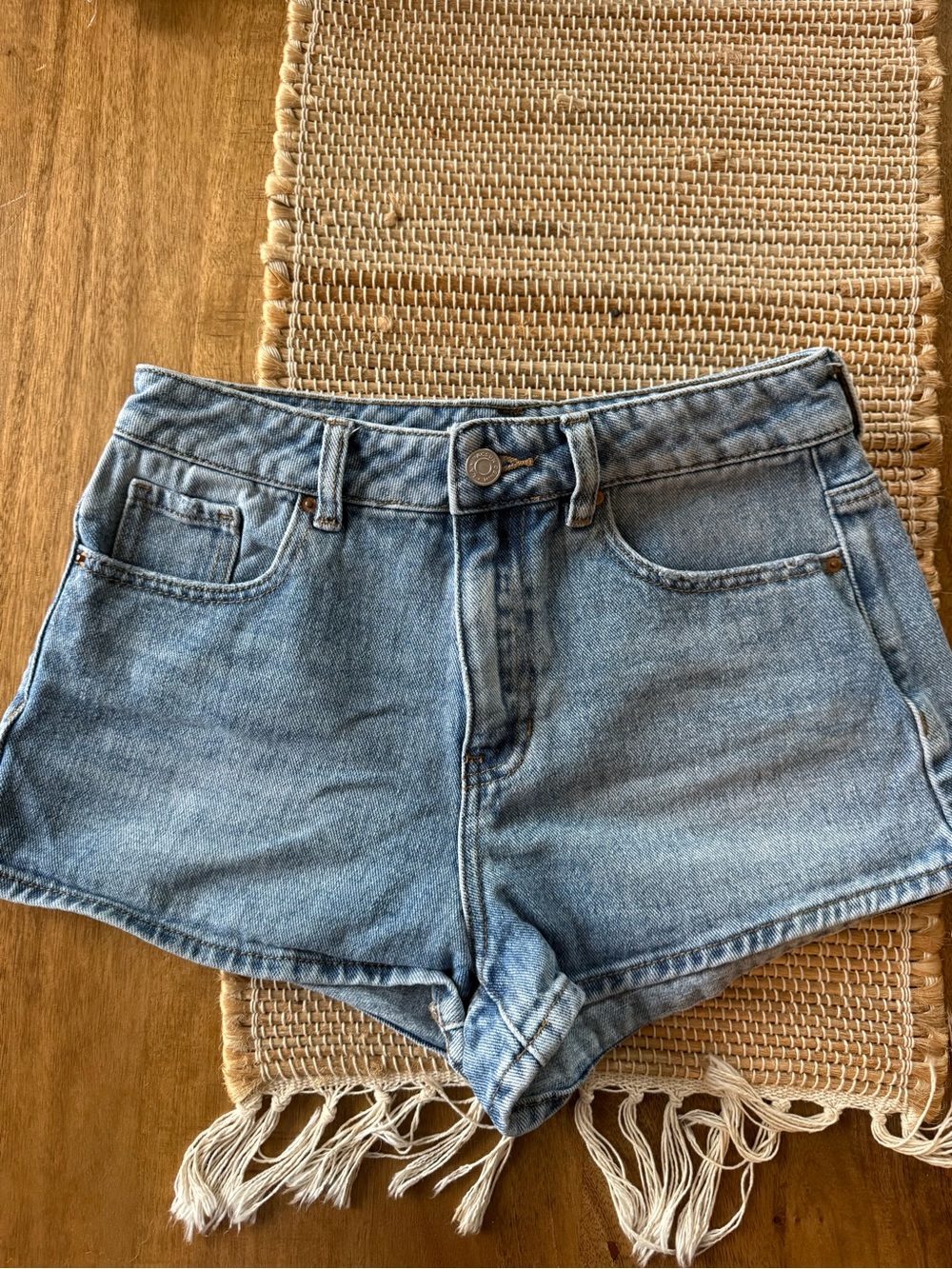 PacSun Light Wash High-Rise Mom Shorts